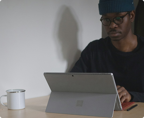 Person working on laptop